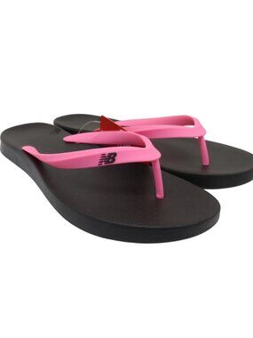 New Balance Men's Vibrant Thong Flip-Flops SUT24BP1 Black/Pink Size 13D